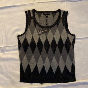 Metallic Vest. Black, Grey & Silver Size M. New, Excellent condition.